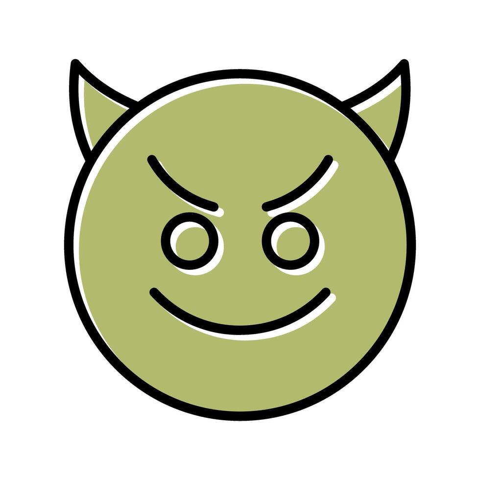 Smiling Face with Horns Icon Design vector