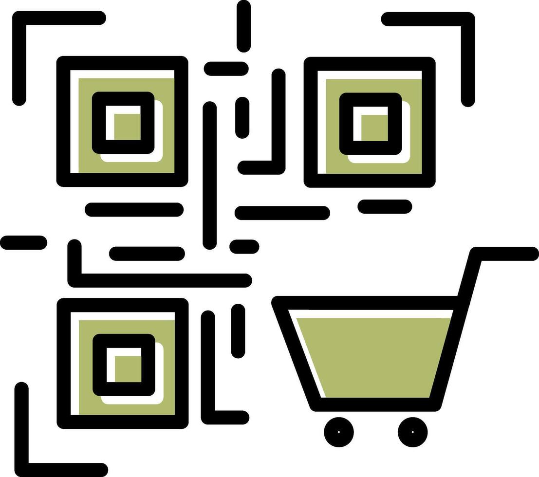 QR Code Shopping Icon Design vector