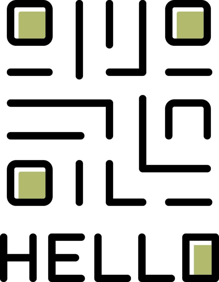 QR Code Text Icon Design vector