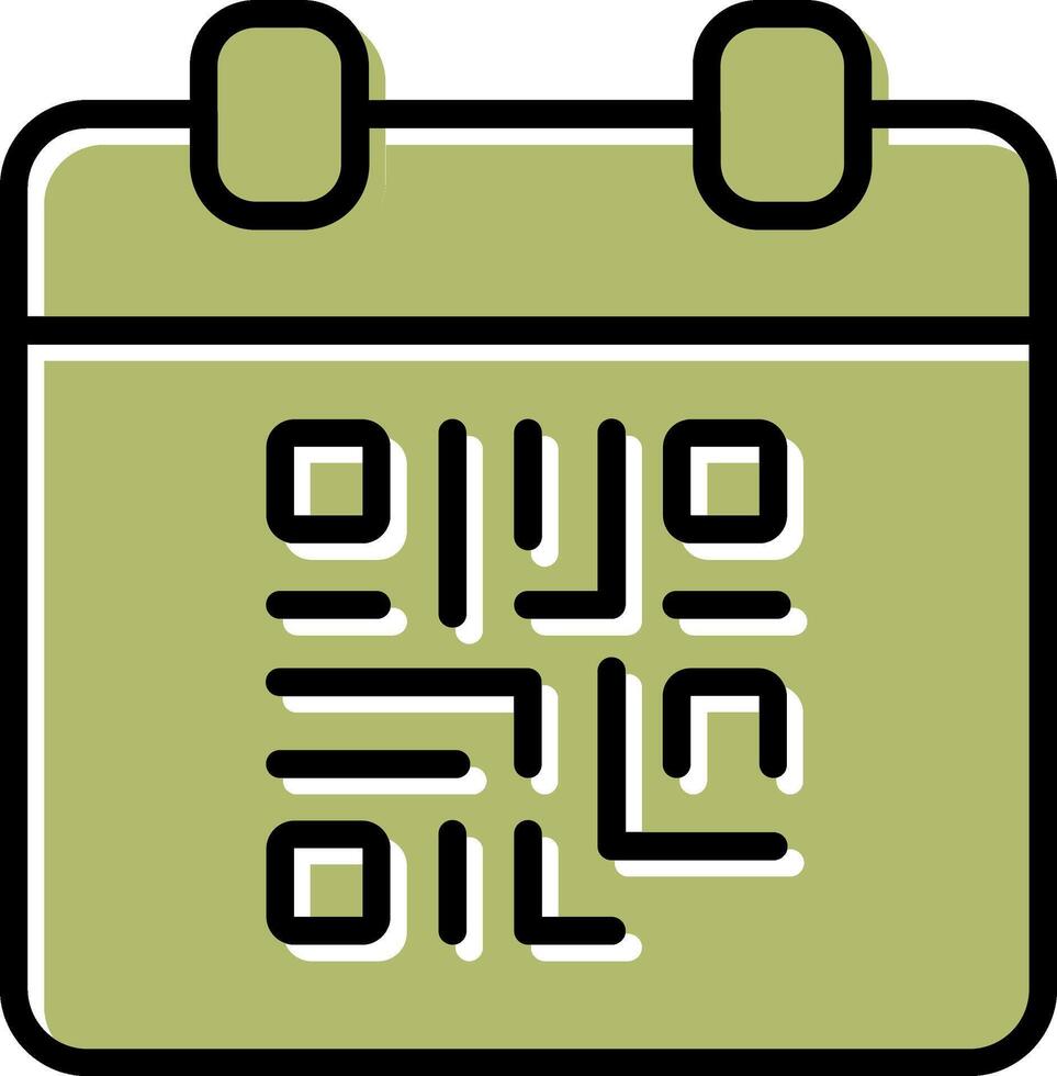 QR Code Calendar Icon Design vector
