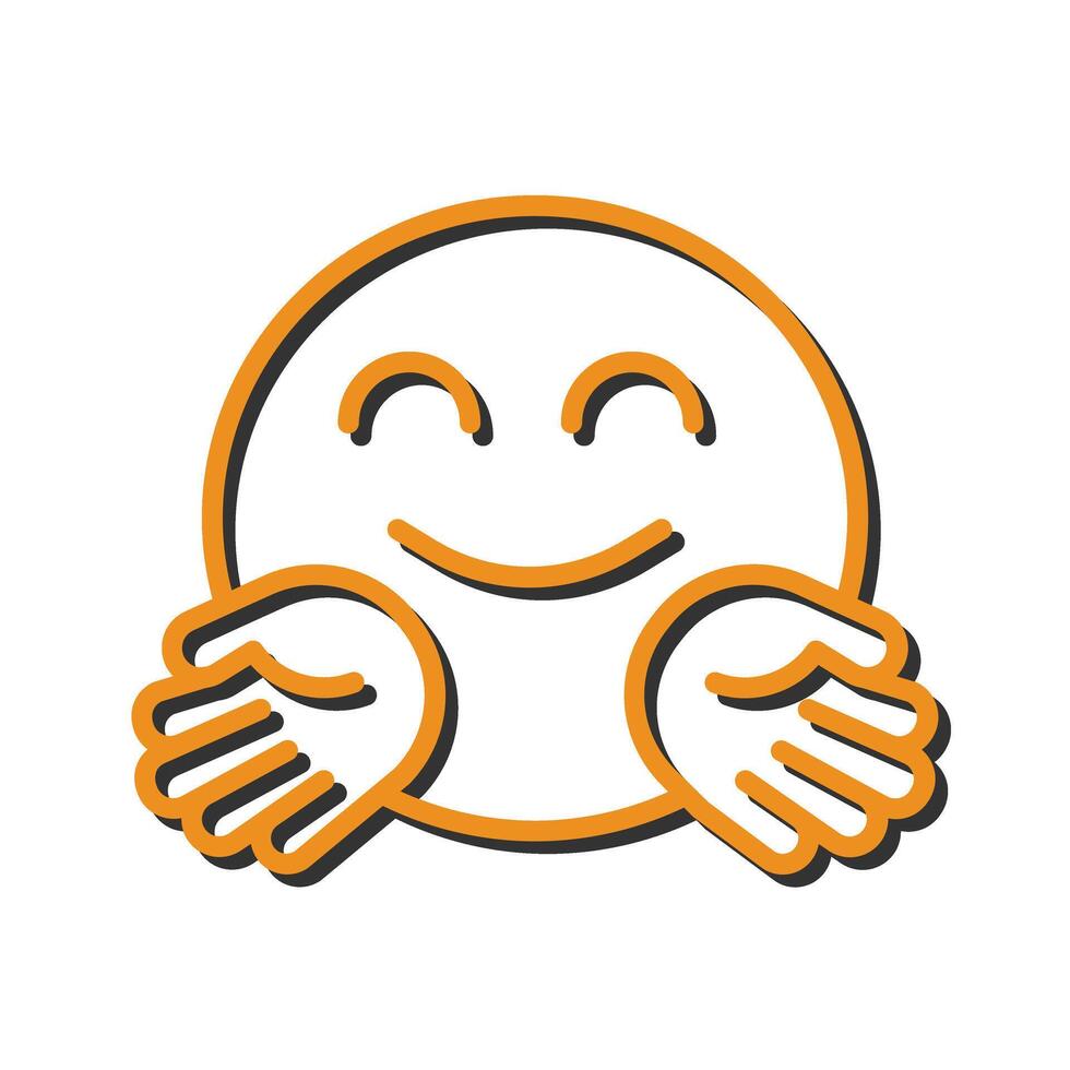 Hugging Face Icon Design vector