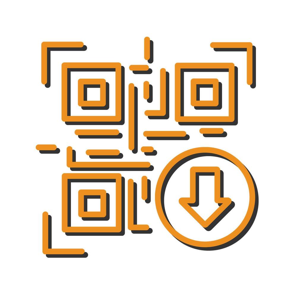 QR Code Download Icon Design vector