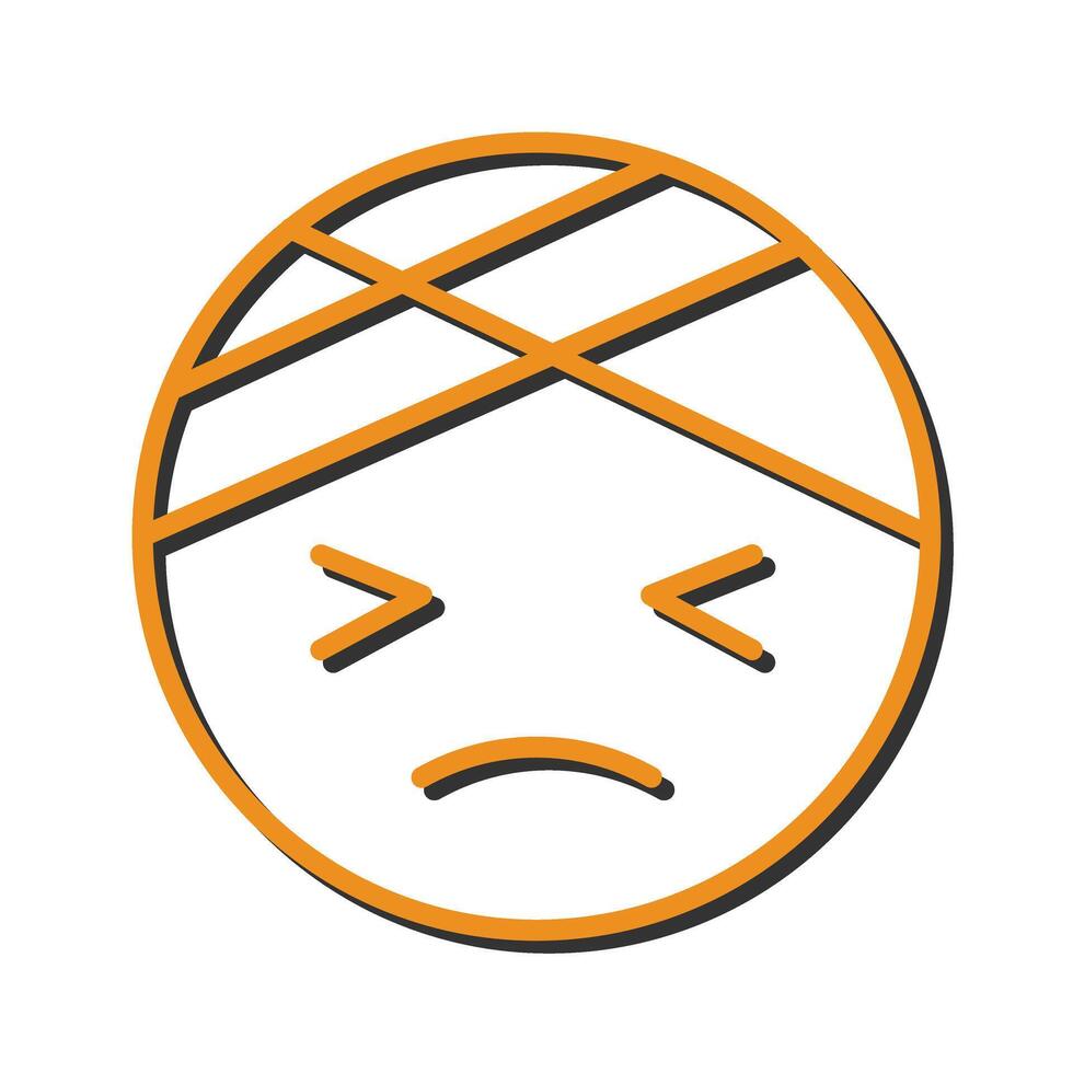 Face with Head-Bandage Icon Design vector