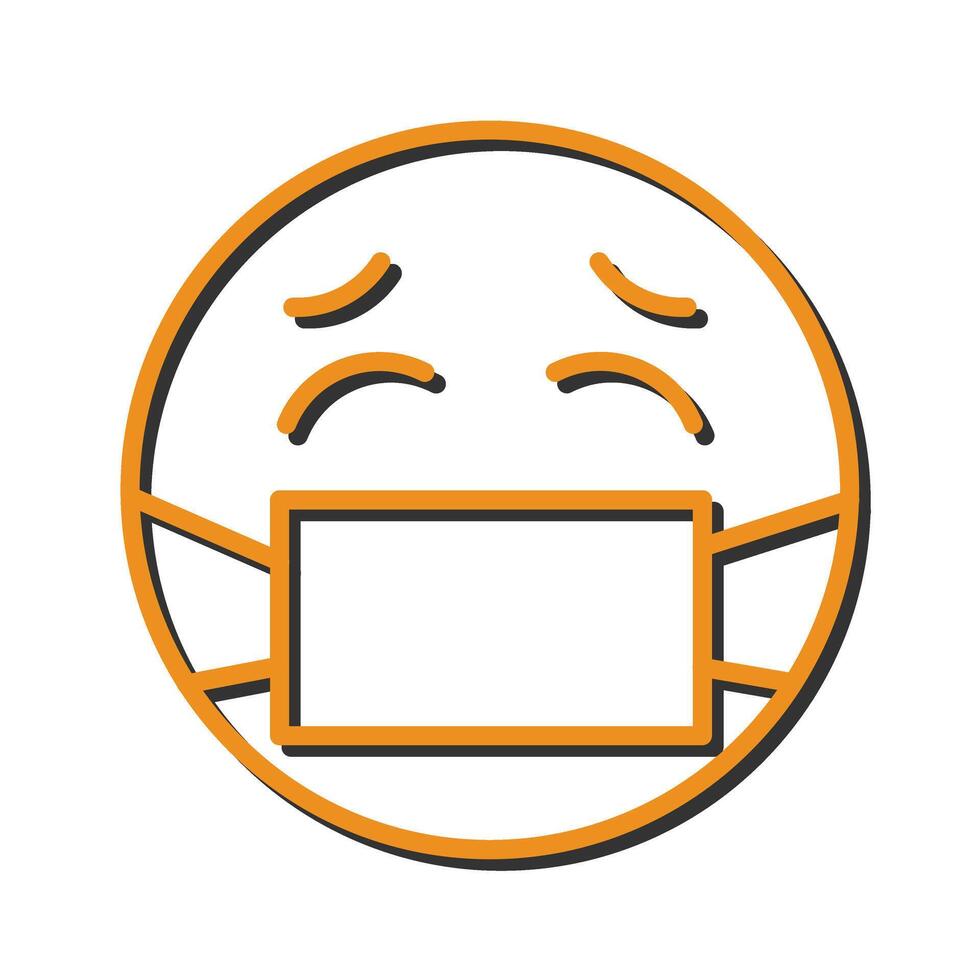 Face with Medical Mask Icon Design vector