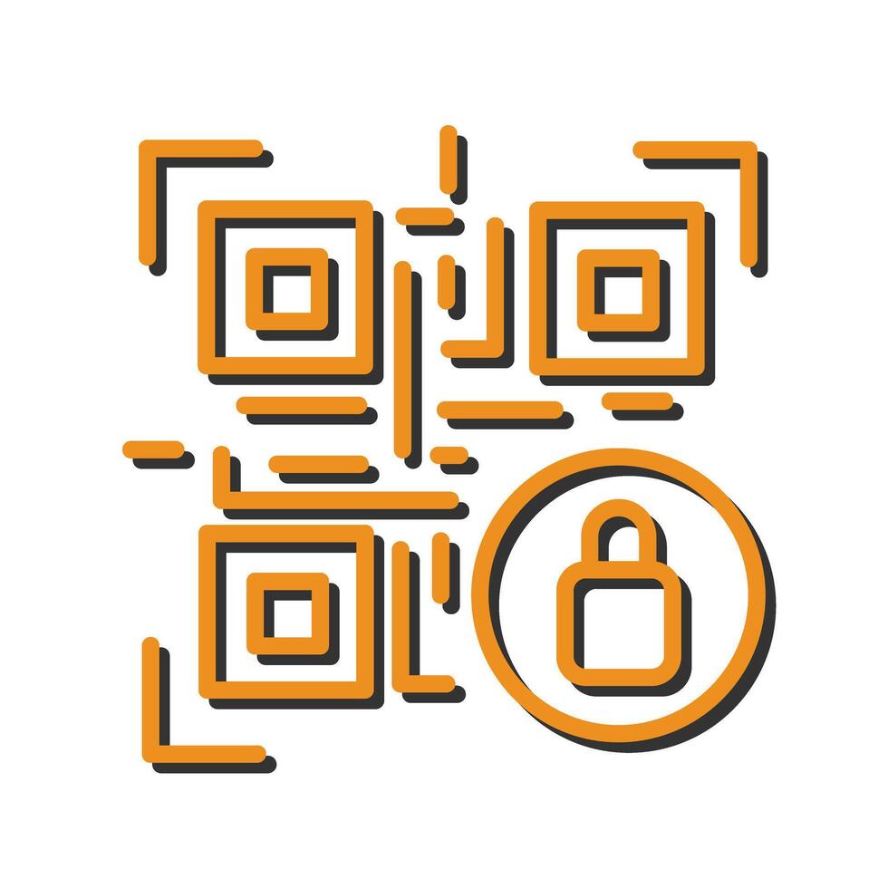 QR Code Encryption Icon Design vector