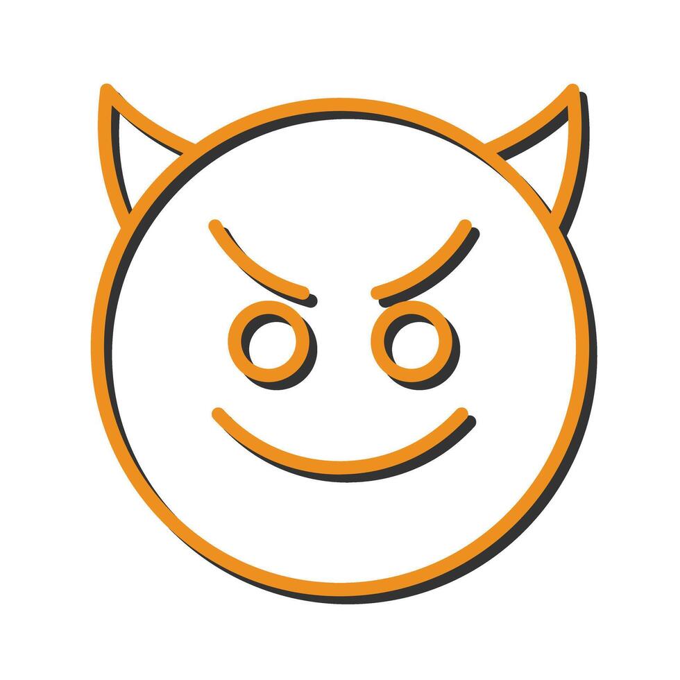 Smiling Face with Horns Icon Design vector
