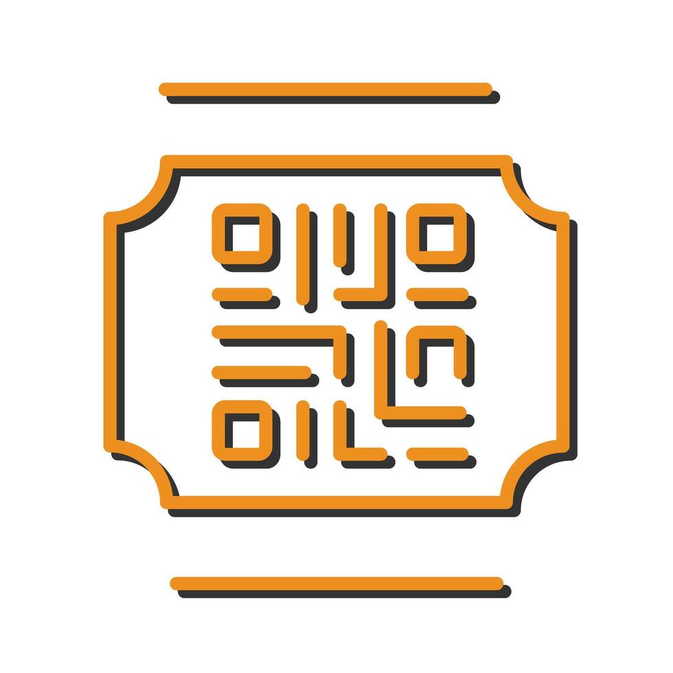 QR Code Ticket Icon Design vector