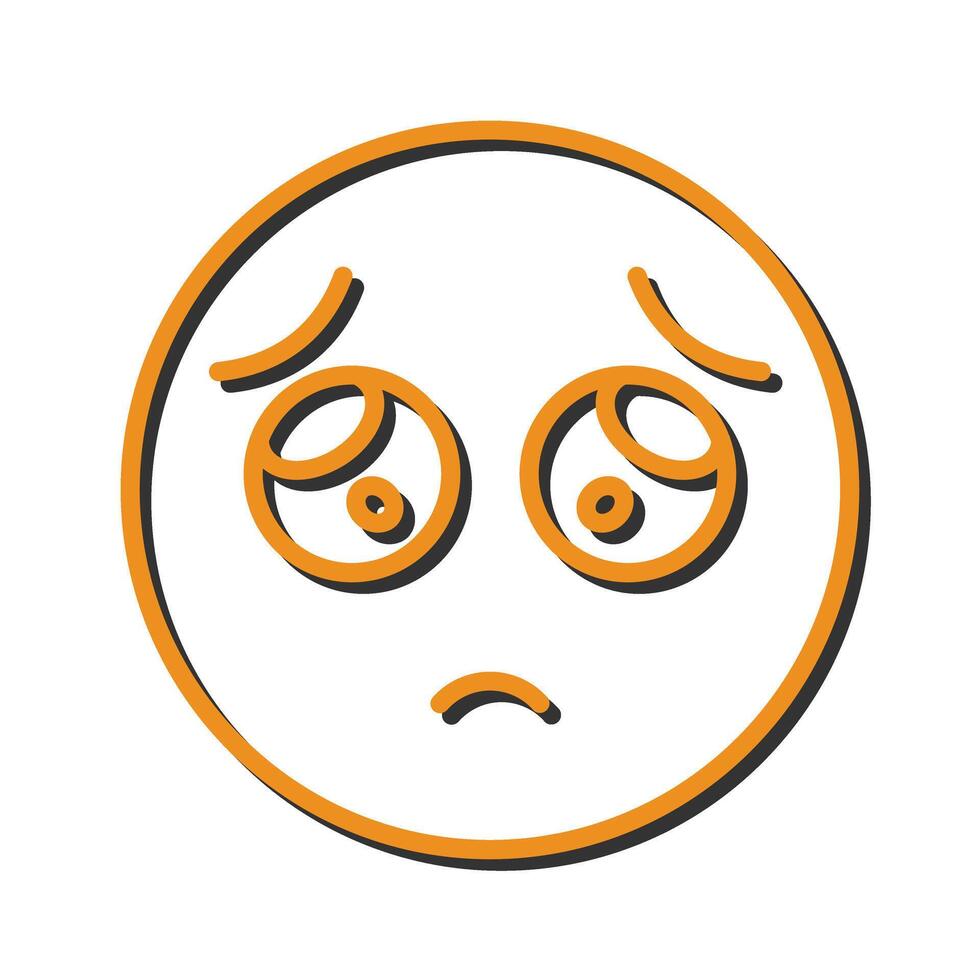 Pleading Face Icon Design vector