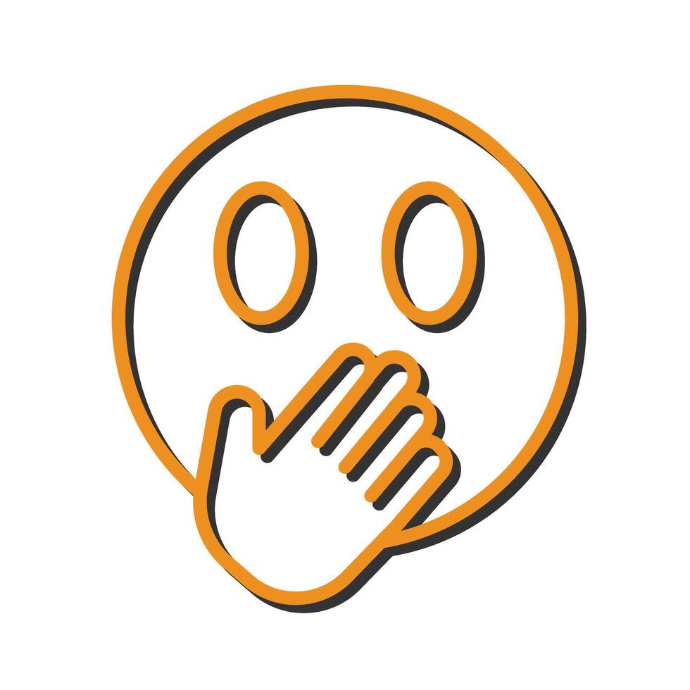 Face with Hand Over Mouth Icon Design vector