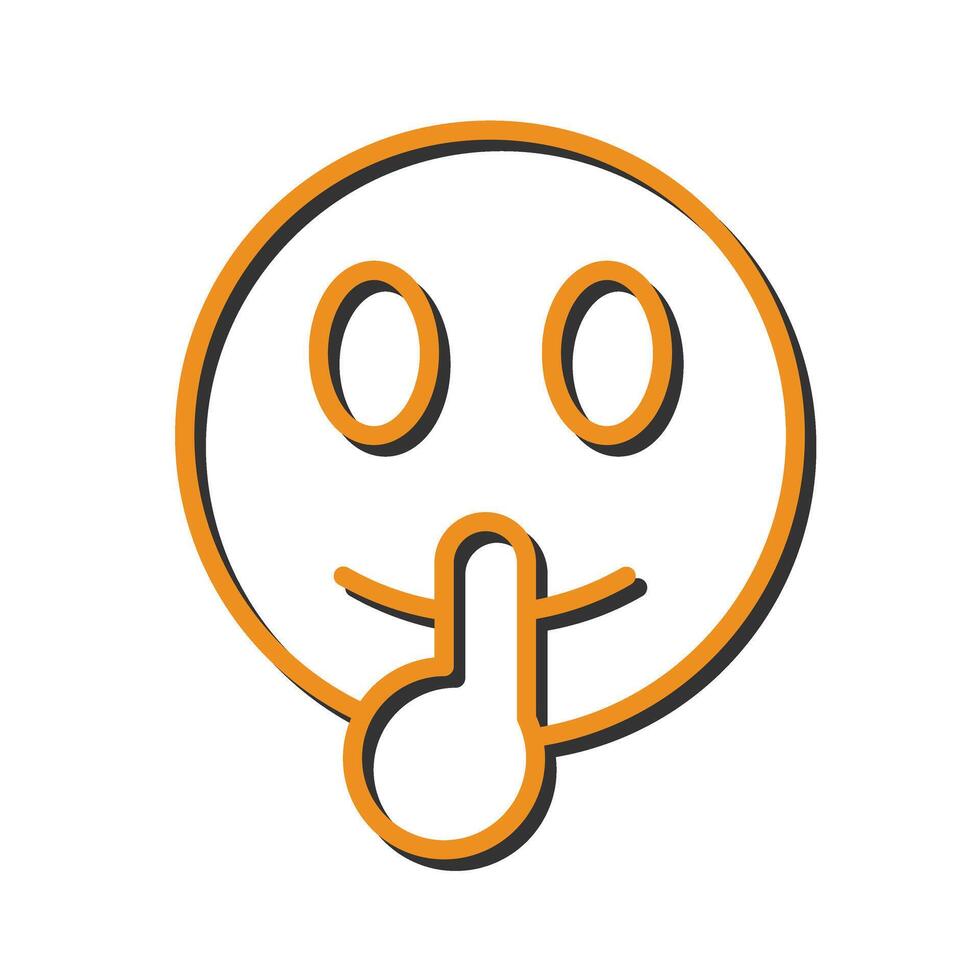 Shushing Face Icon Design vector