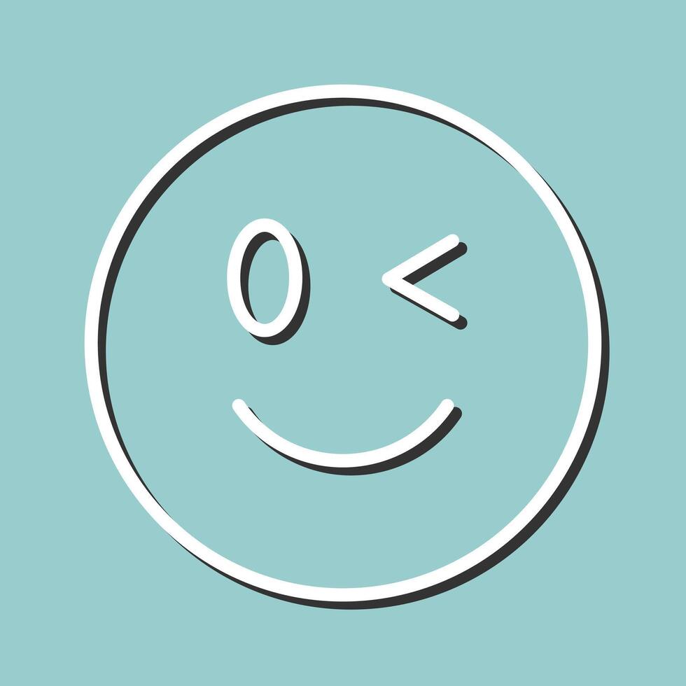 Winking Face Icon Design vector