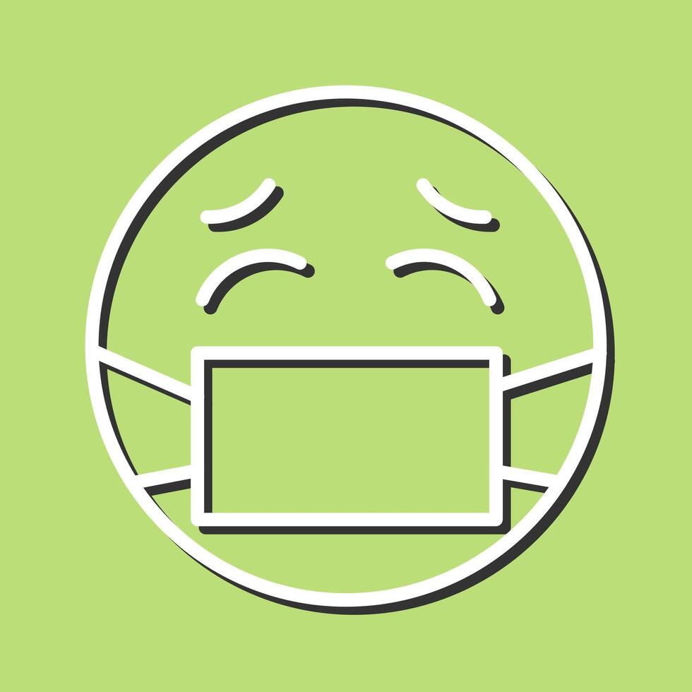 Face with Medical Mask Icon Design vector
