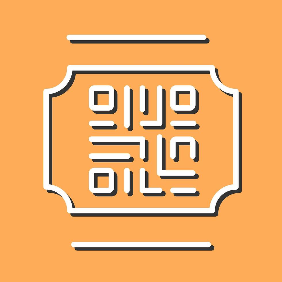 QR Code Ticket Icon Design vector