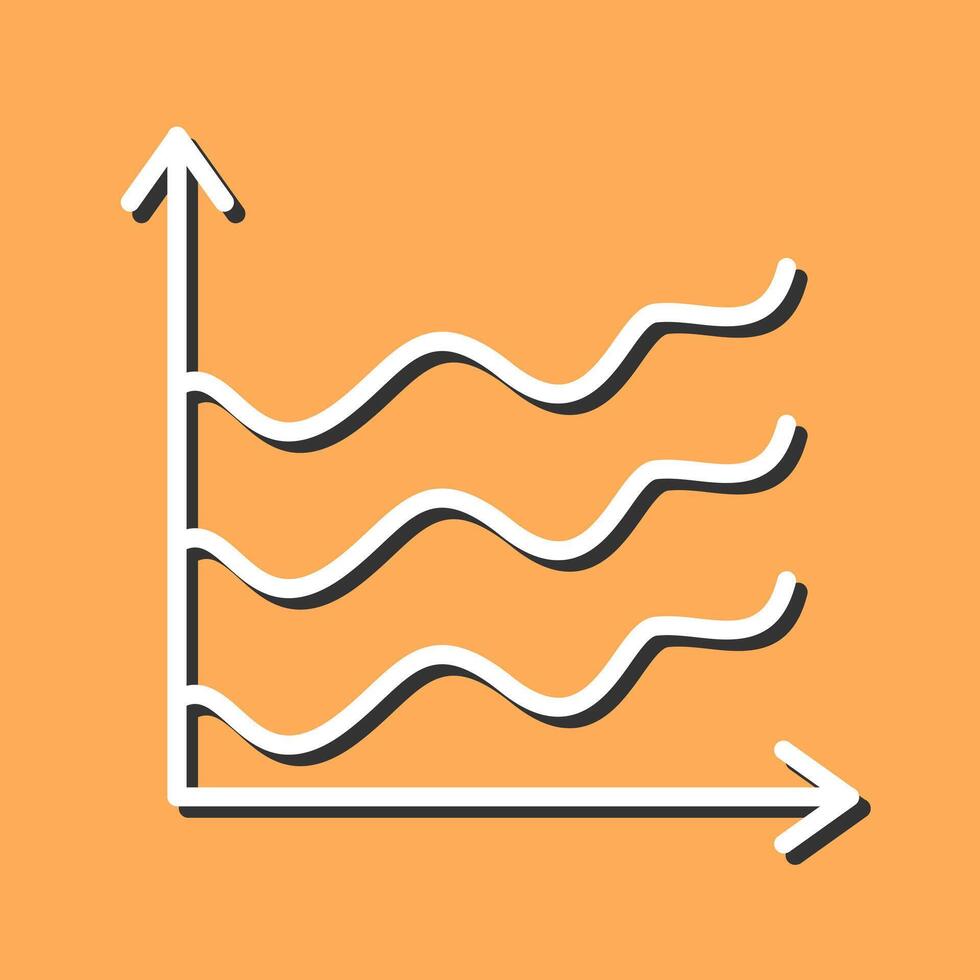 Spline Chart Icon Design vector
