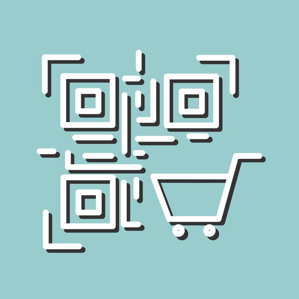QR Code Shopping Icon Design vector
