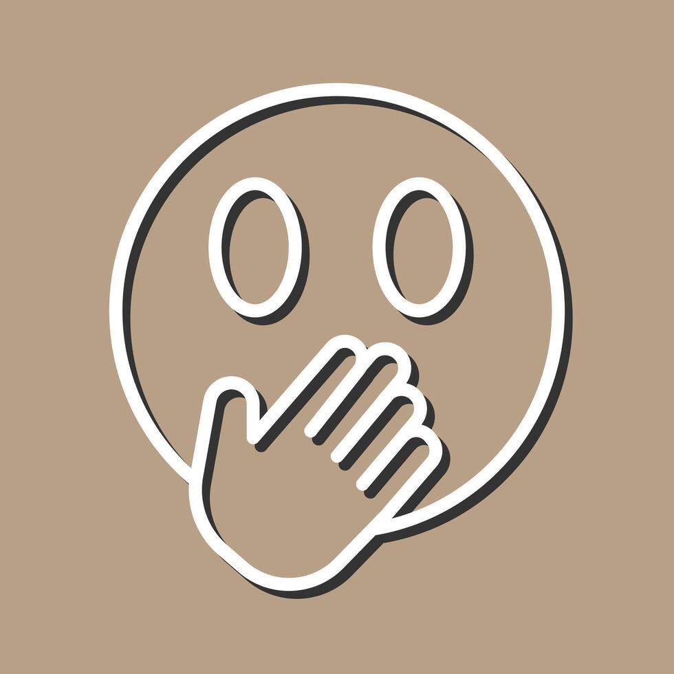 Face with Hand Over Mouth Icon Design vector