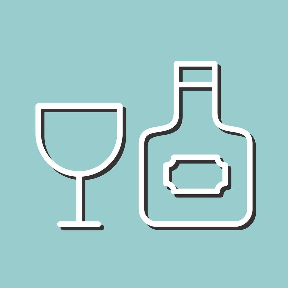 Wine Bottle and Glass Icon Design vector