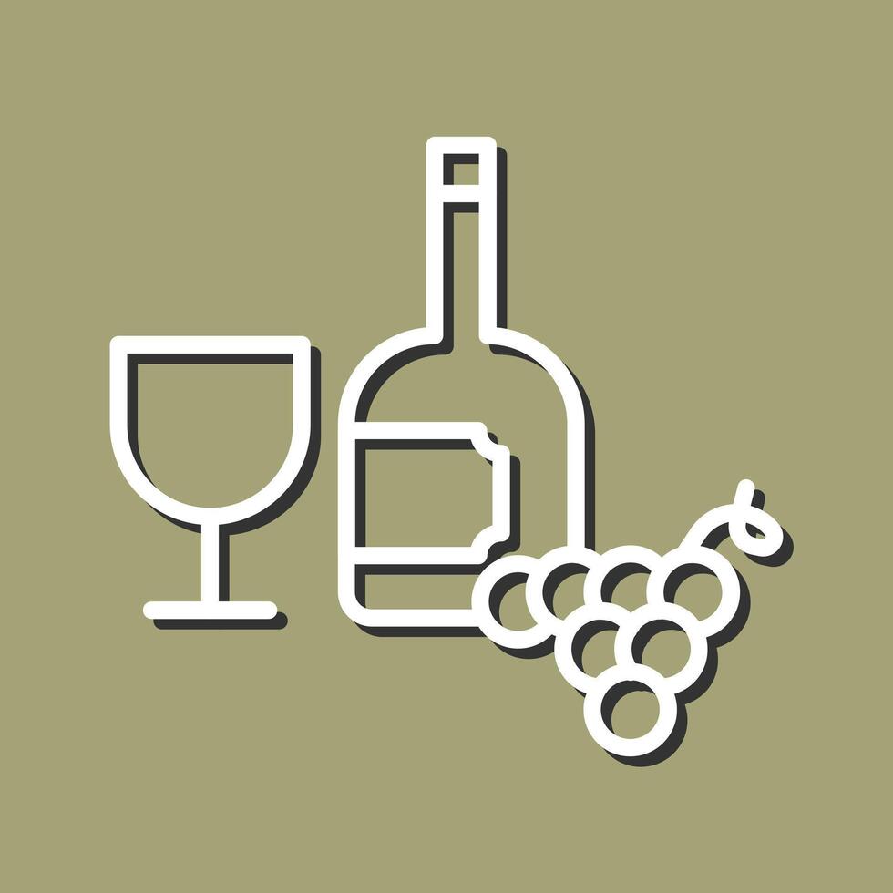 Wine Glass and Grapes Icon Design vector