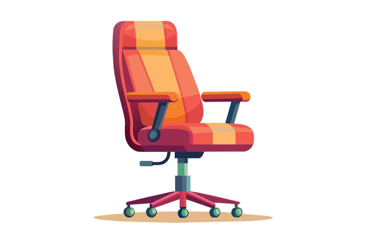 An ergonomic office chair in vibrant colors designed for comfort and style in a modern workspace setting vector