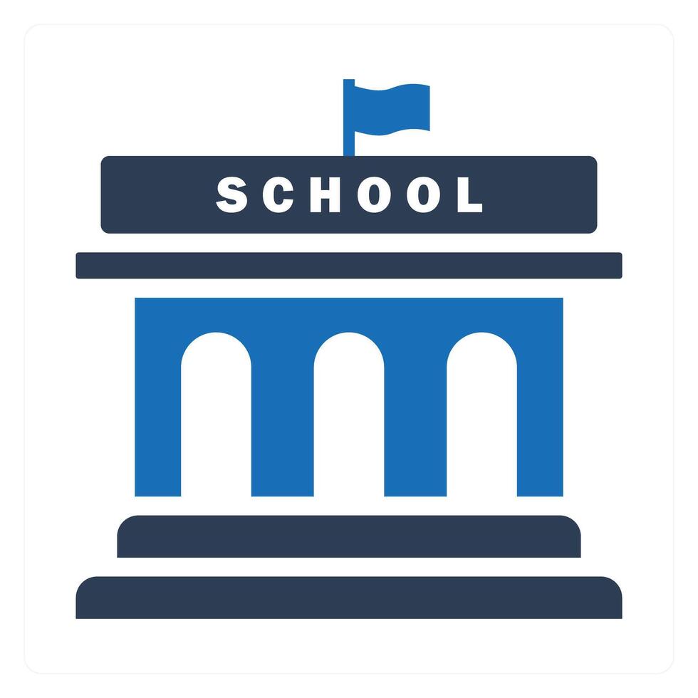 School Building and study icon concept vector