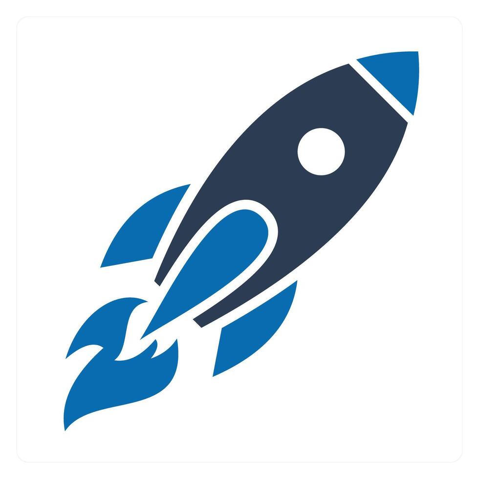 Rocket and launch icon concept vector