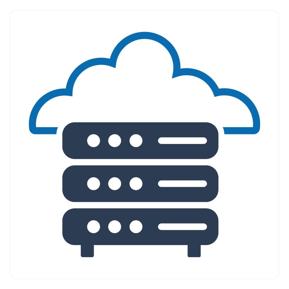 Cloud Server and database icon concept vector