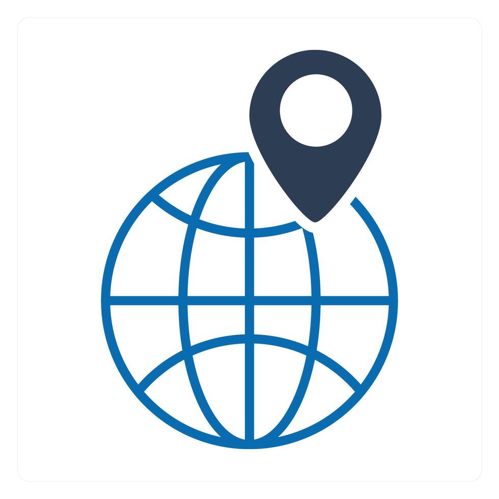 Global Location and pin icon concept vector