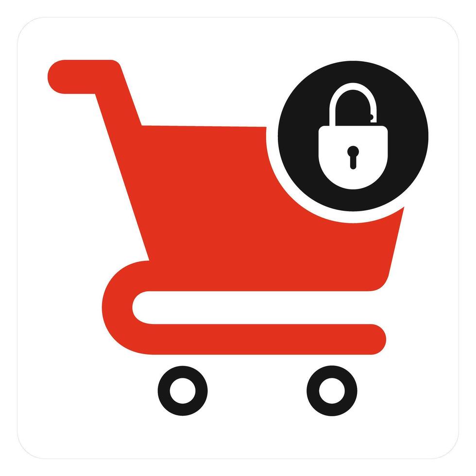 Cart Security and trolley icon concept vector