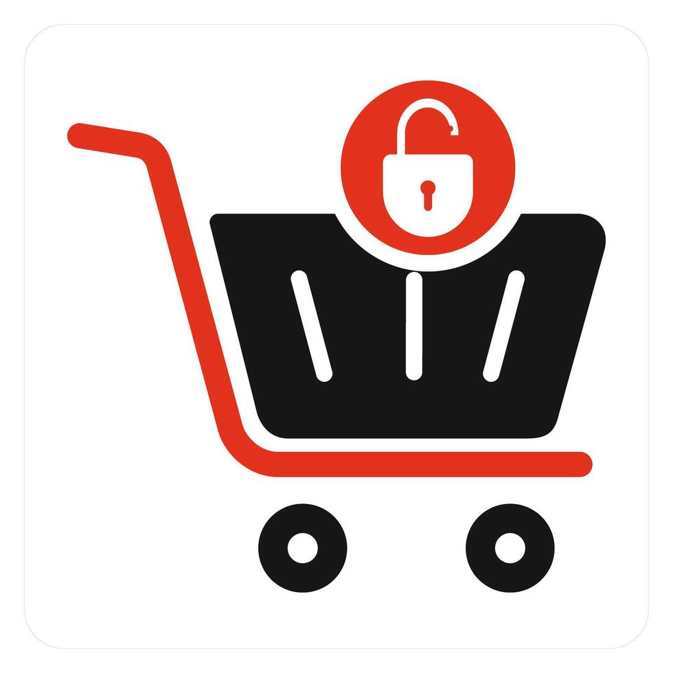 Cart Protection and trolley icon concept vector