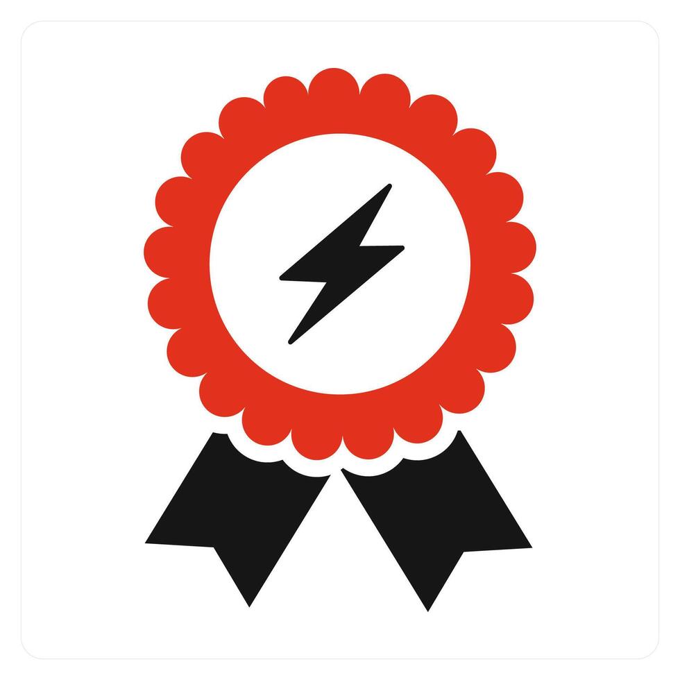 Badge with lighting icon concept vector