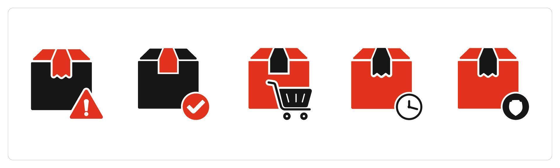 A set of 5 Business icon as order alert, delivered, cart order vector
