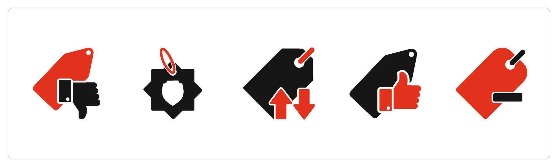A set of 5 Business icon as remove tag, settings, synchronize tag vector