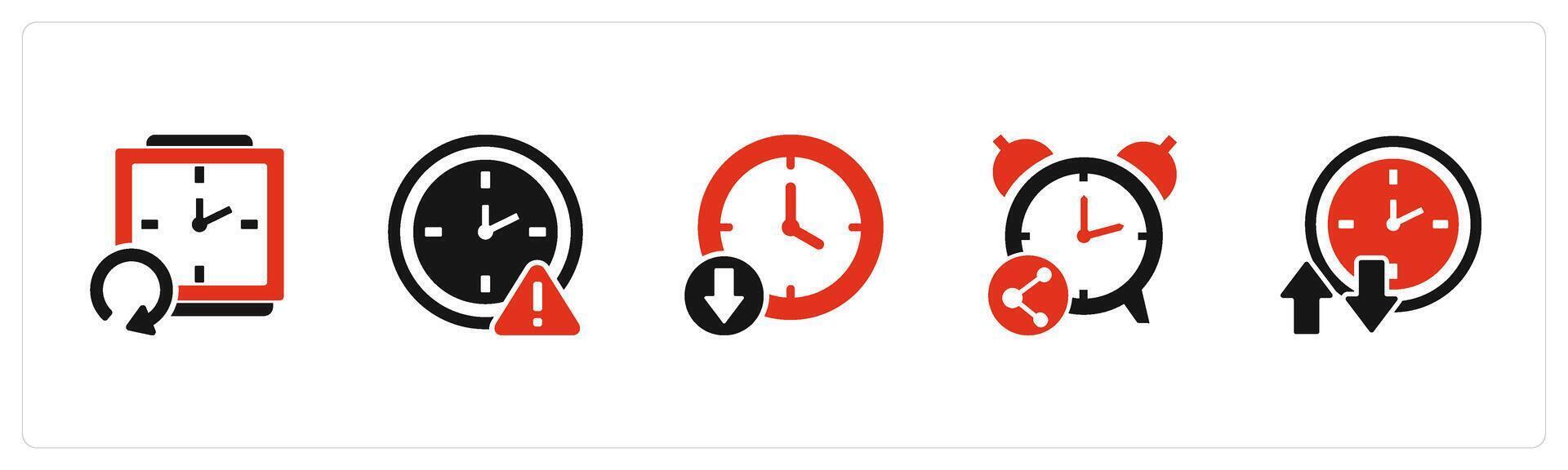 A set of 5 business icons as refresh time, time maintenace, up time vector