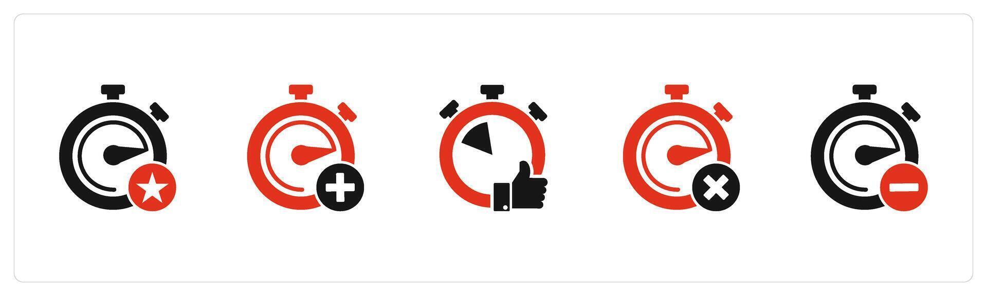A set of 5 business icons as favorite time, add time, like time vector