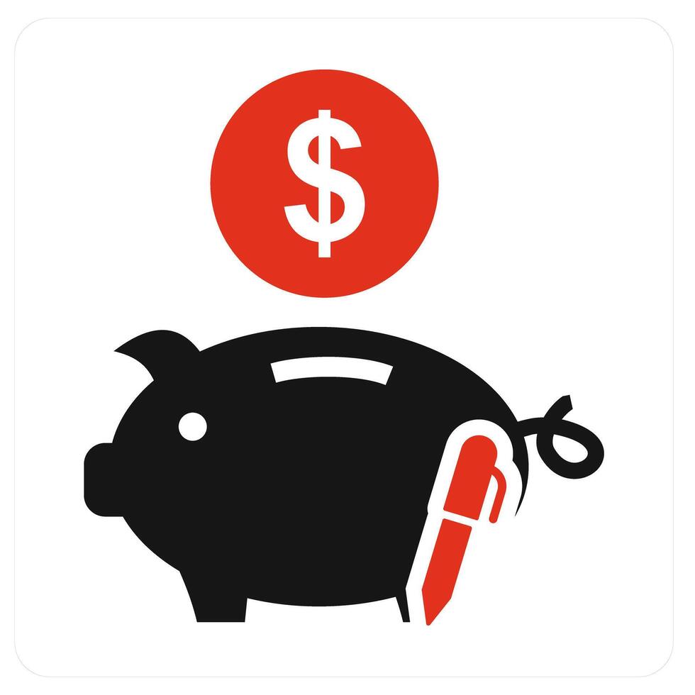 Piggy Bank and bank icon concept vector