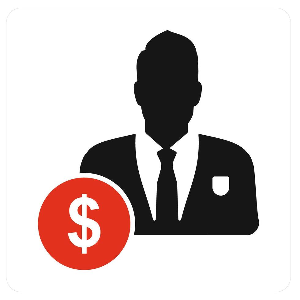 Accountant and investor icon concept vector