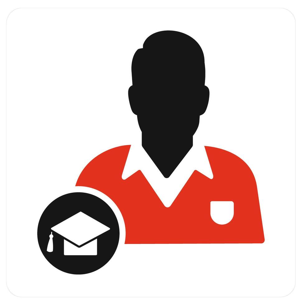 Graduate Man and man icon concept vector
