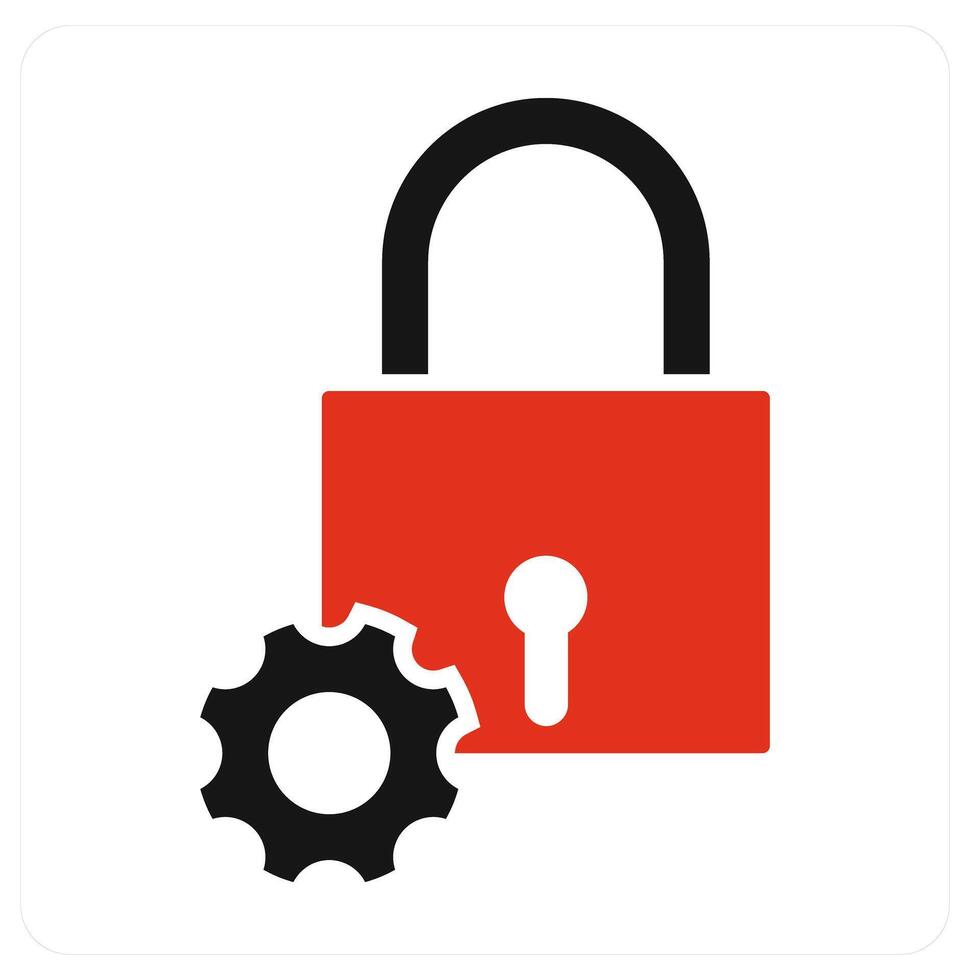 Lock Search and find icon concept vector