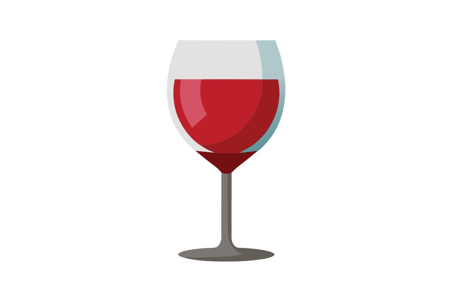 A simple illustration of a red wine glass on a clean background, vector