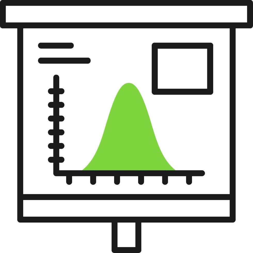 Bell Curve on Graph Icon Design Symbol vector