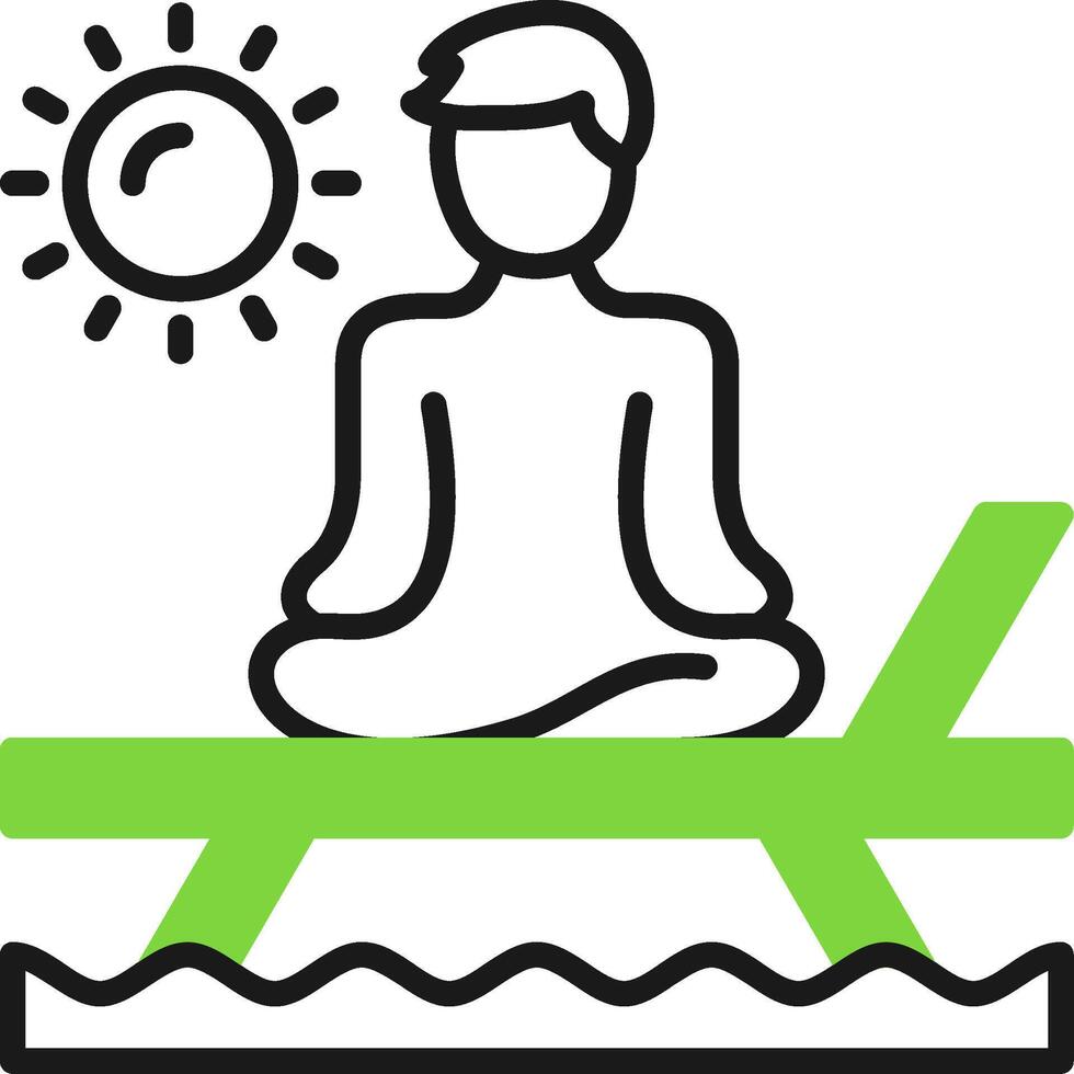 Beach yoga Icon Design Symbol vector