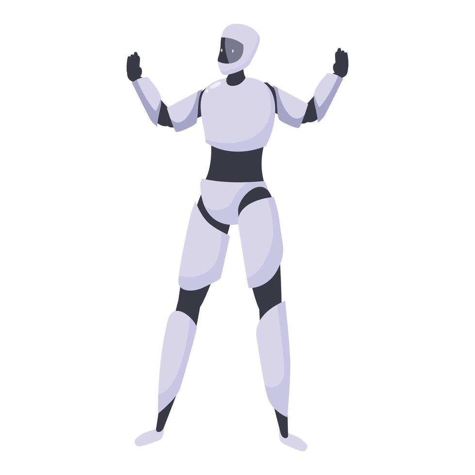 Modern robot showing power pose while standing vector