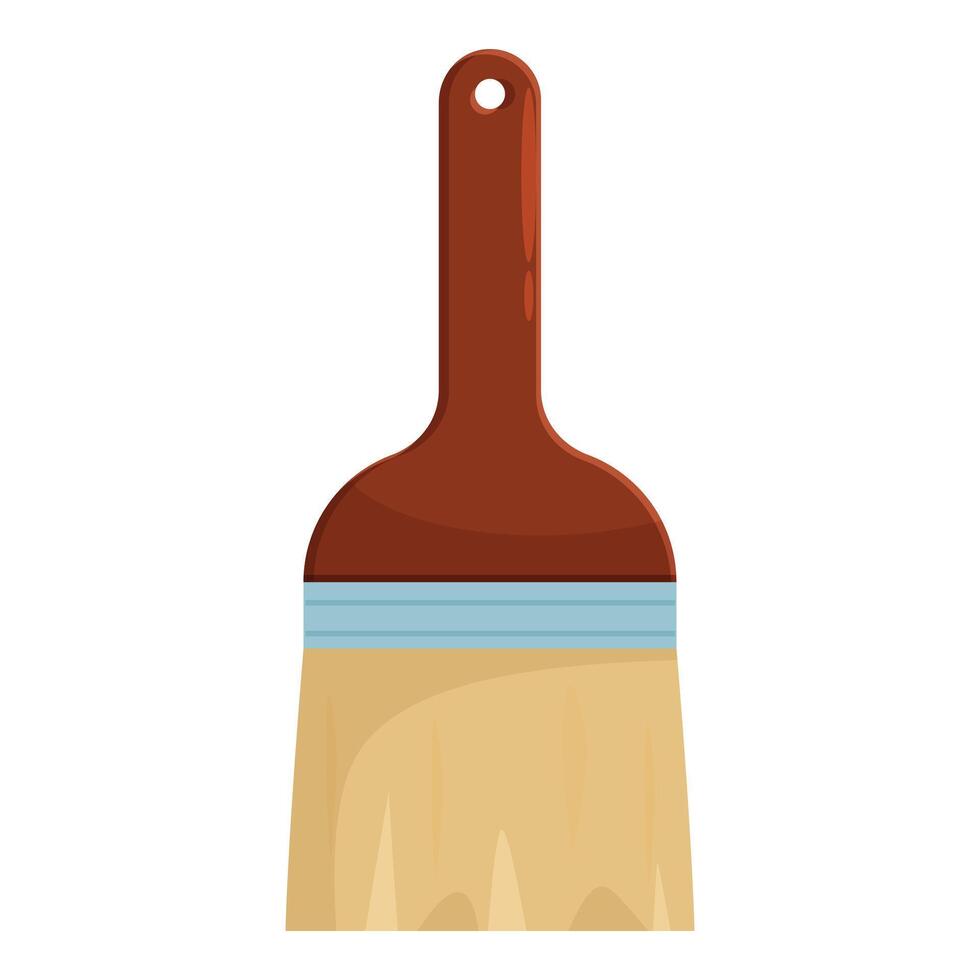 Clean paint brush with wooden handle for painting walls vector