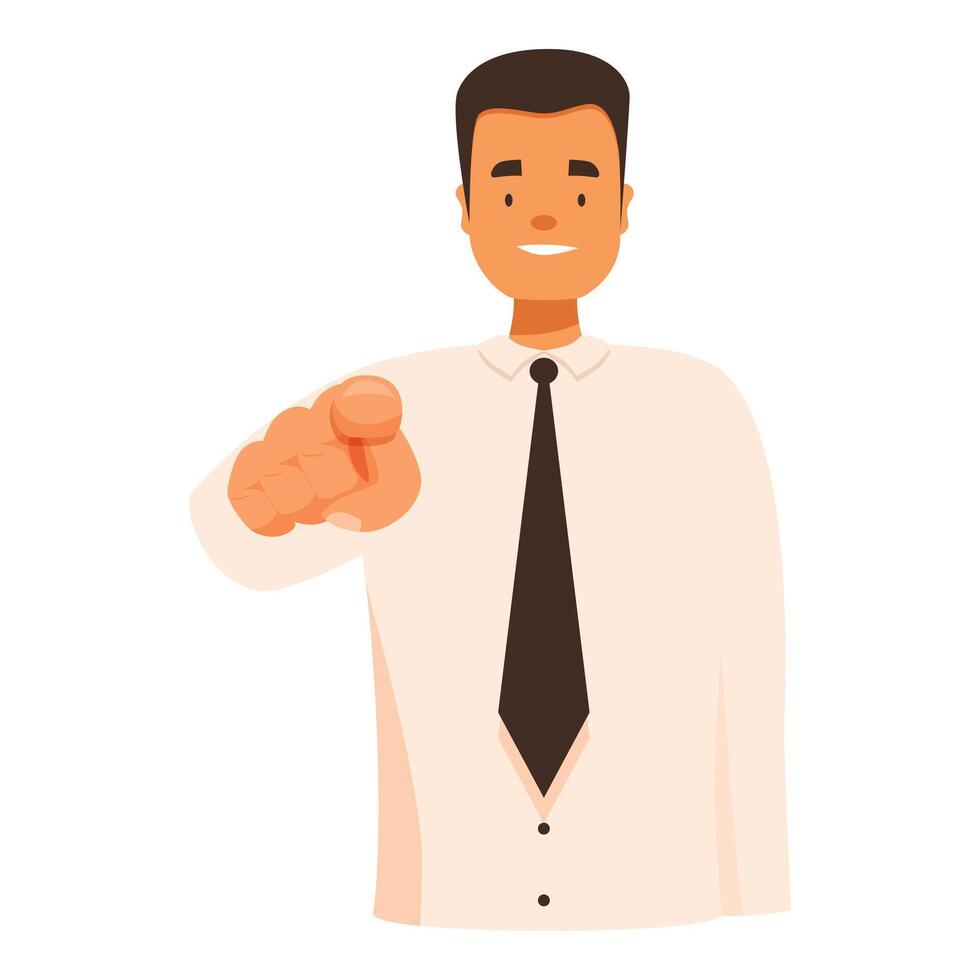 Smiling confident businessman pointing finger at you vector