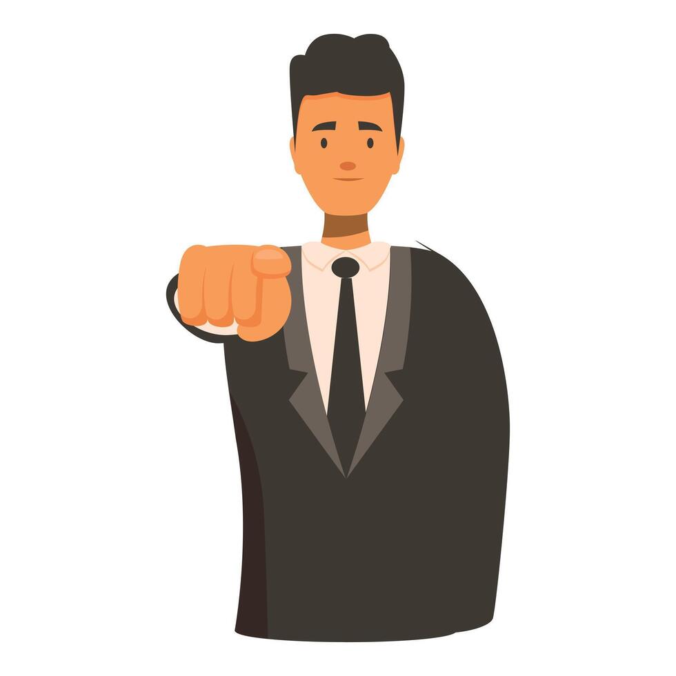Confident businessman pointing finger at you vector