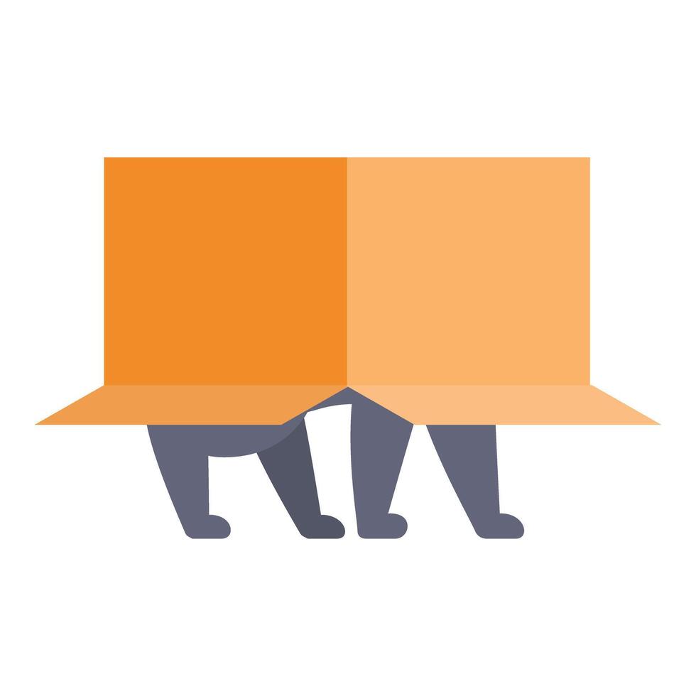 Playful cat hiding inside a cardboard box vector