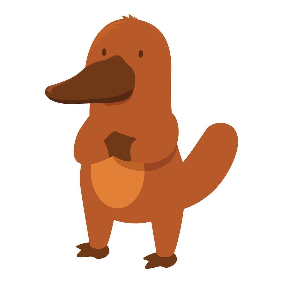 Cute platypus standing holding hands cartoon character vector