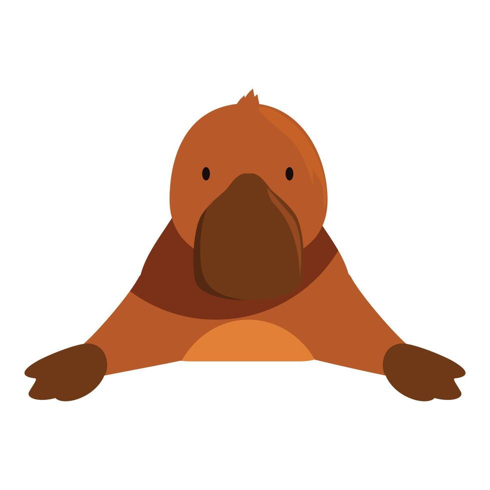 Cute platypus cartoon character leaning on a ledge vector