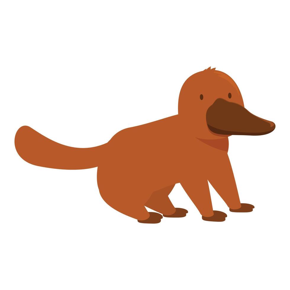 Cartoon platypus is walking in this illustration vector