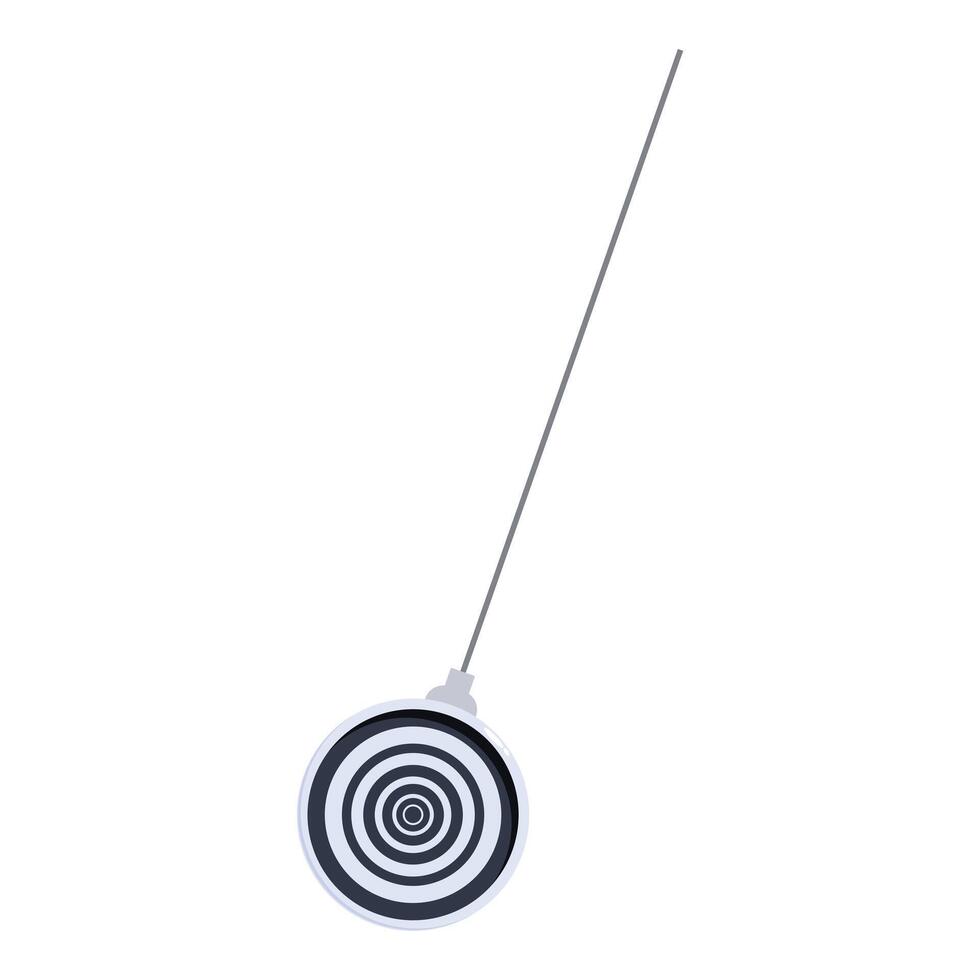 Hypnosis pendulum swinging on string with circular pattern vector